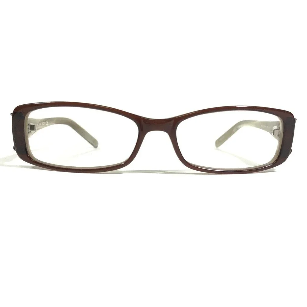 Nine West Eyeglasses Frames NW414 0LGS Brown Rectangular Full Rim 52-15-130